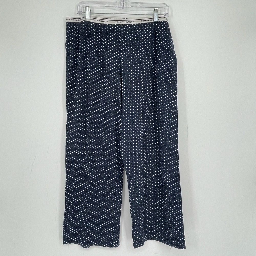 Tommy Hilfiger Women's Navy White Heart Print Cotton Pajama Pants Size XL